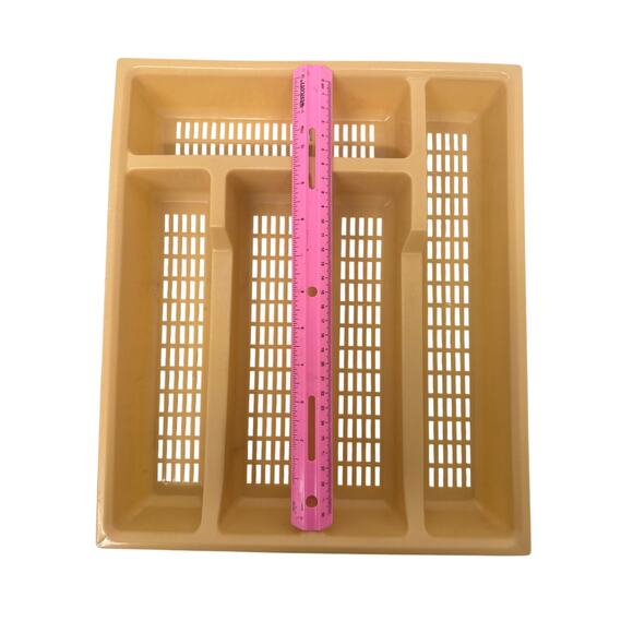 Vintage Action Industries Silverware Tray Yellow/Gold MADE IN USA 5-Compartments - Picture 5 of 5